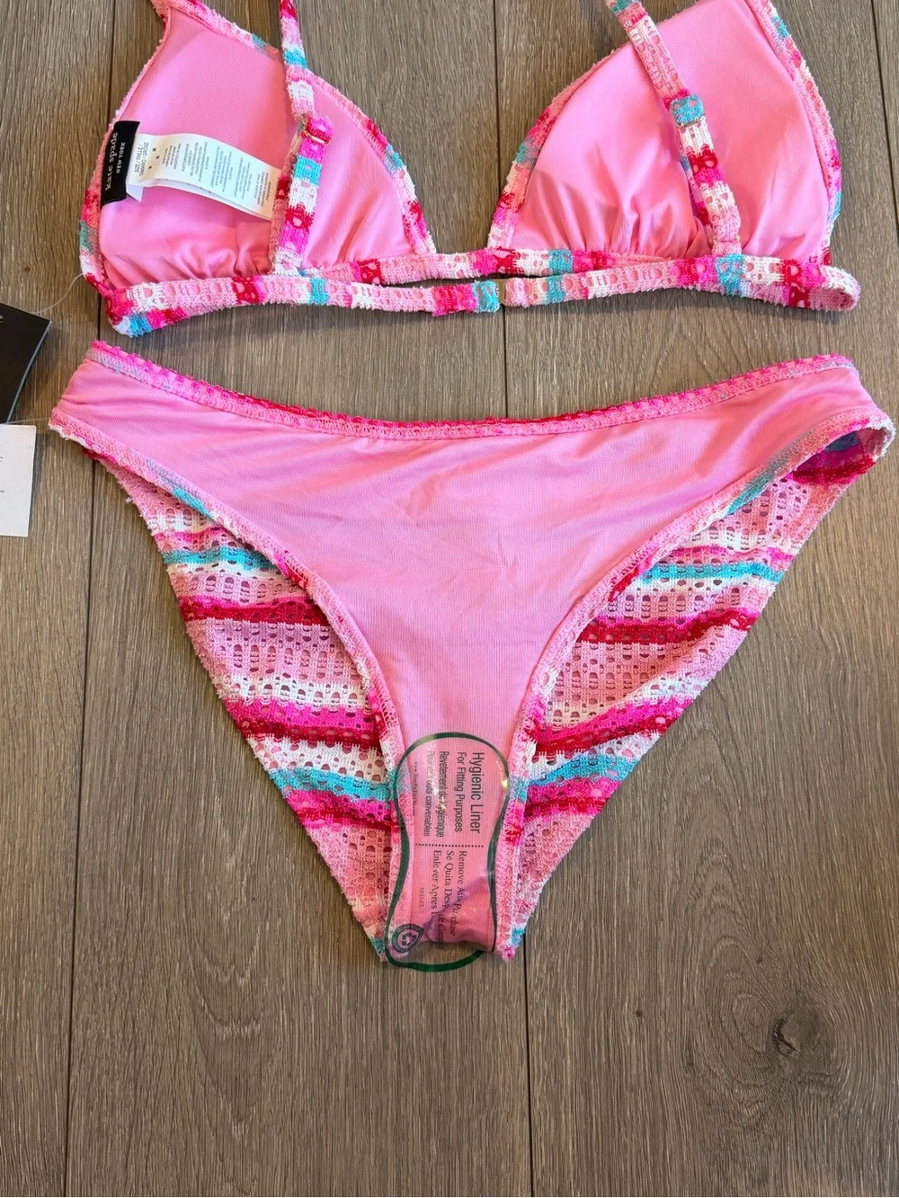 kate spade Pink Multicolor Crochet Stripe Bikini